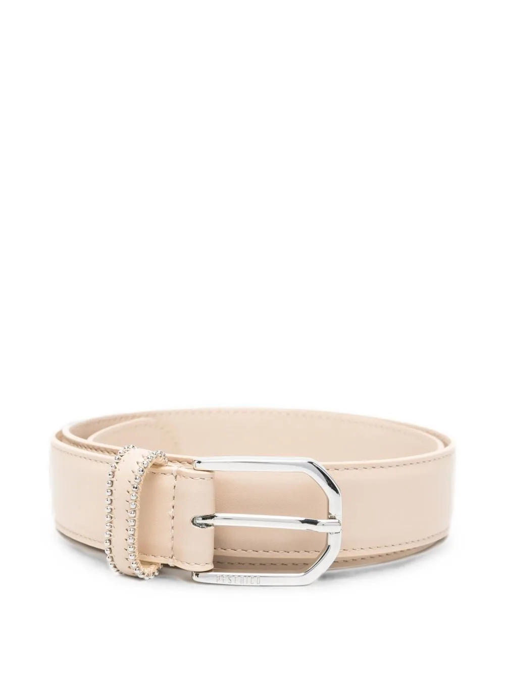Bead-Embellished Leather Belt