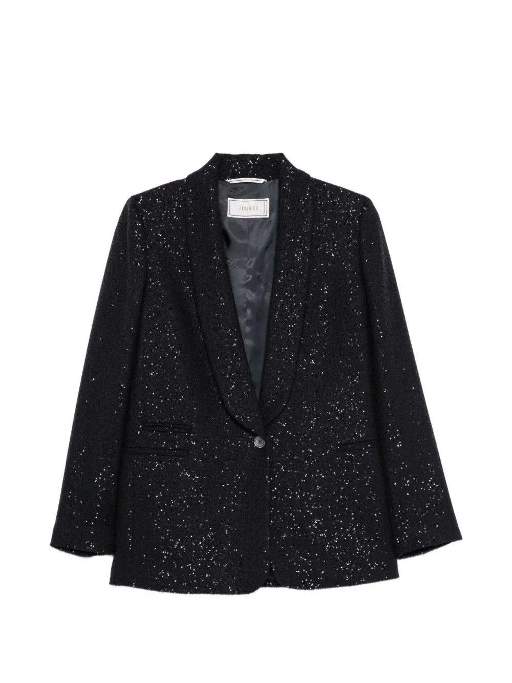 Sequin-Embellished Shawl-Lapel Blazer