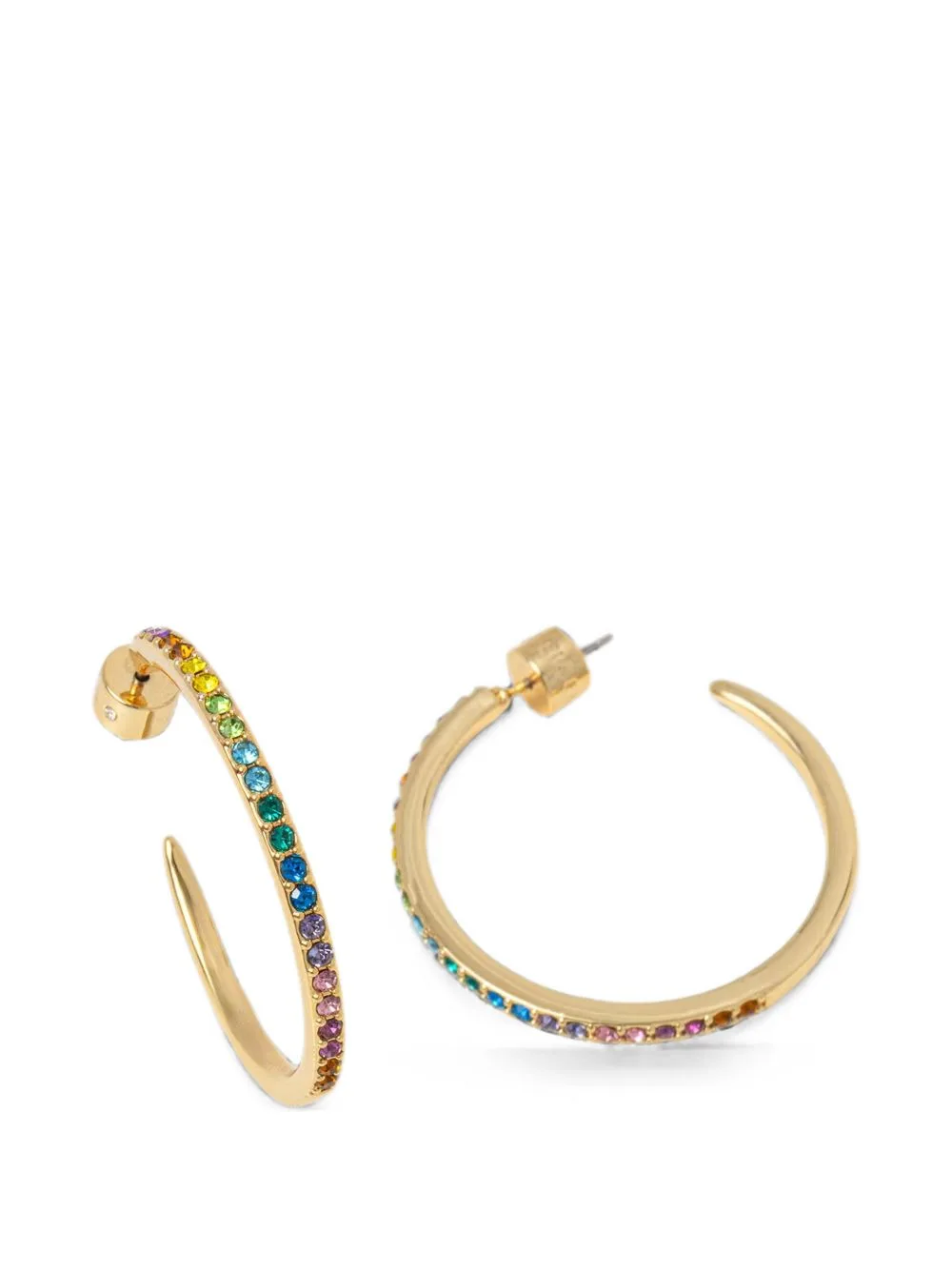 Crystal-Embellished Hoop Earrings