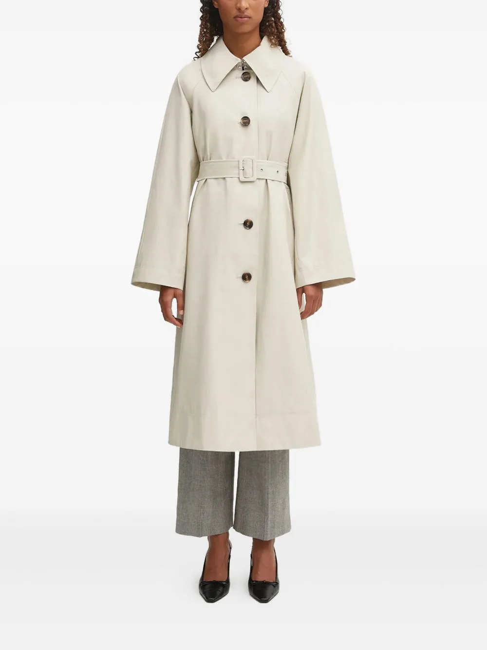 Belted Buttoned Coat