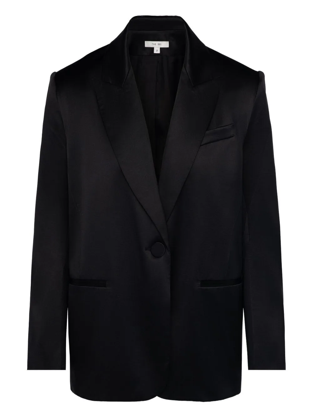 Satin Single-Breasted Blazer