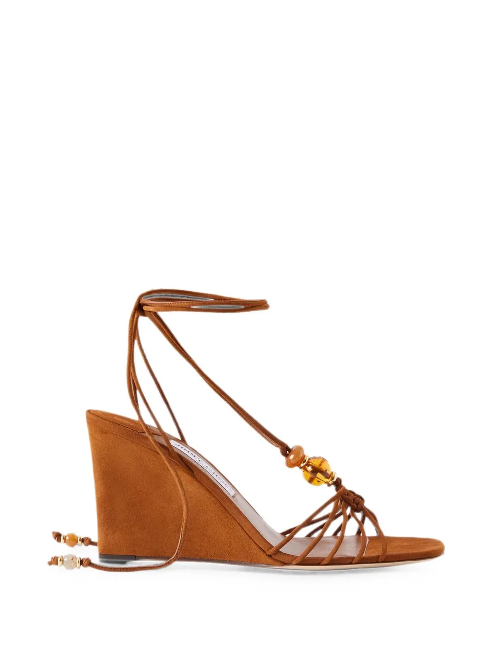 Lova Bead-Embellished Suede Wedge Sandals