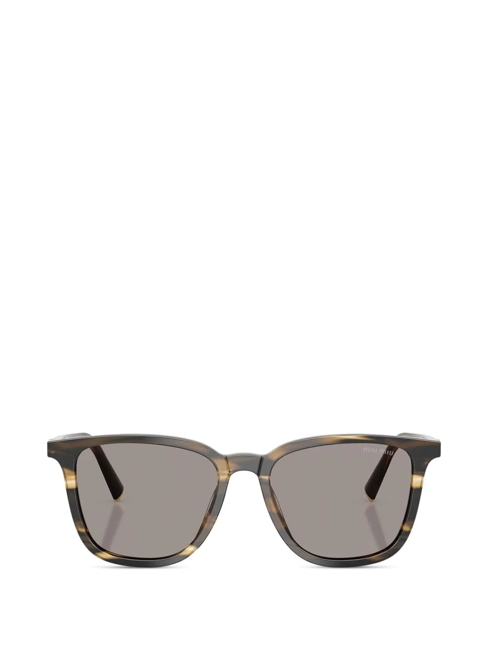 Striped Rectangle-Frame Sunglasses