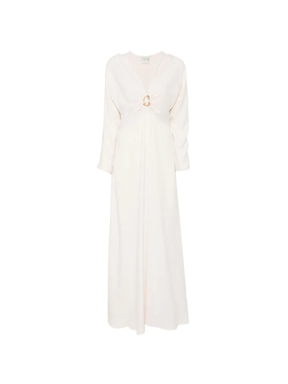 Hammered-Ring V-Neck Maxi Dress