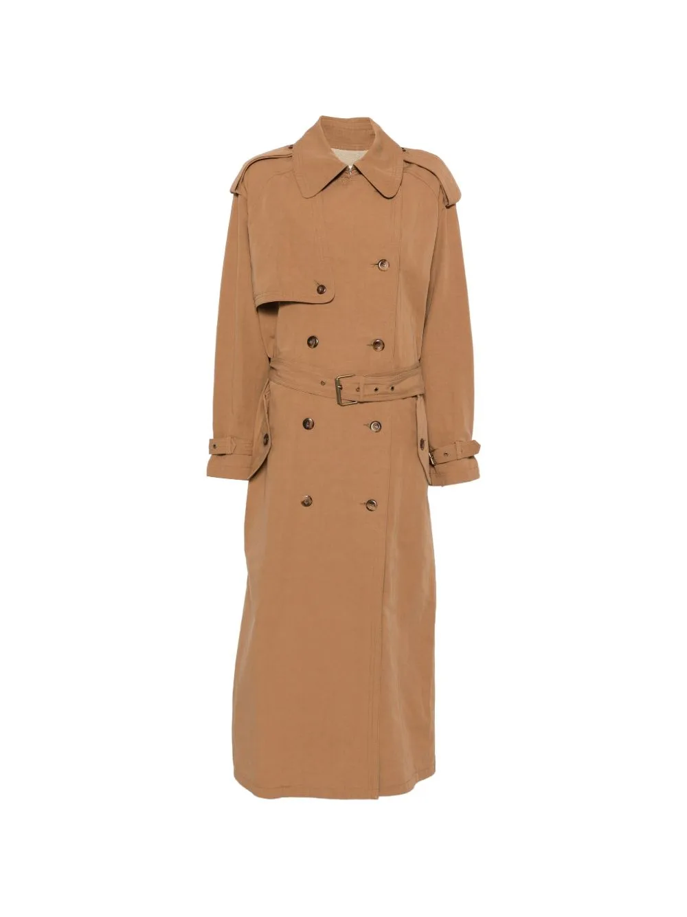 Double-Breasted Belted Trench Coat