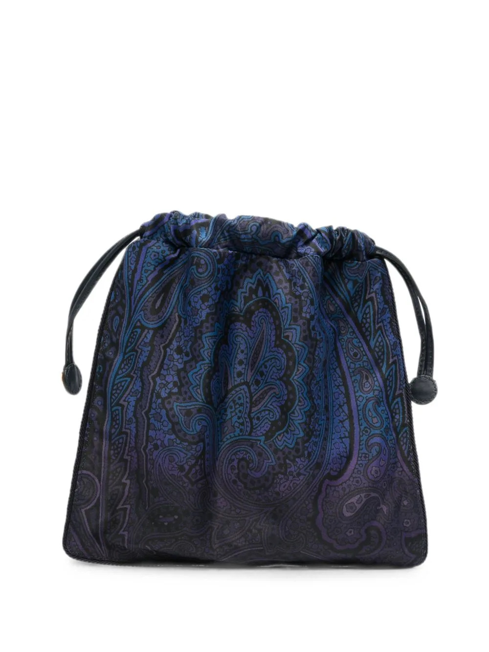 Paisley-Print Drawstring Clutch