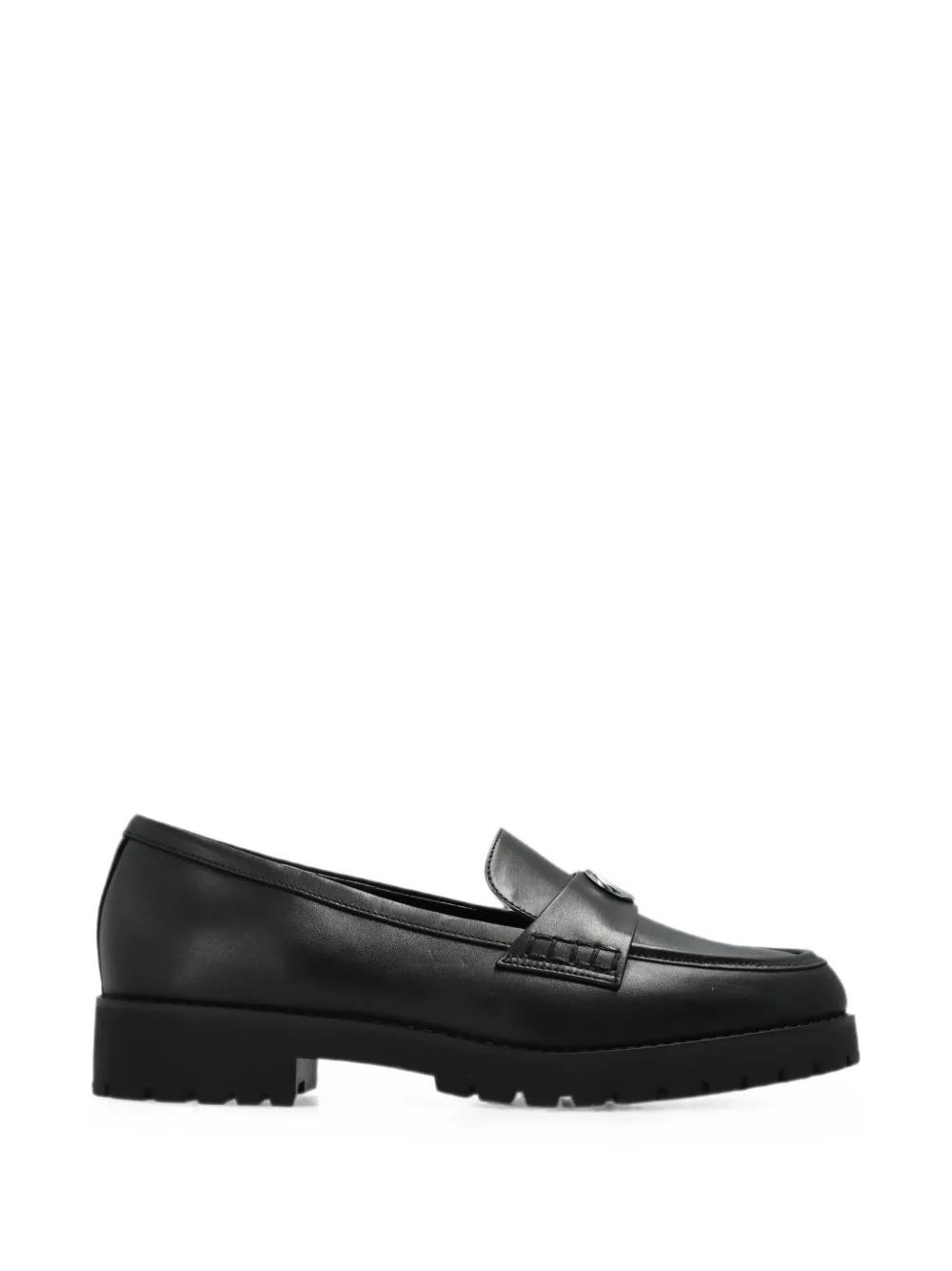 Logo-Plaque Leather Ballet Flats