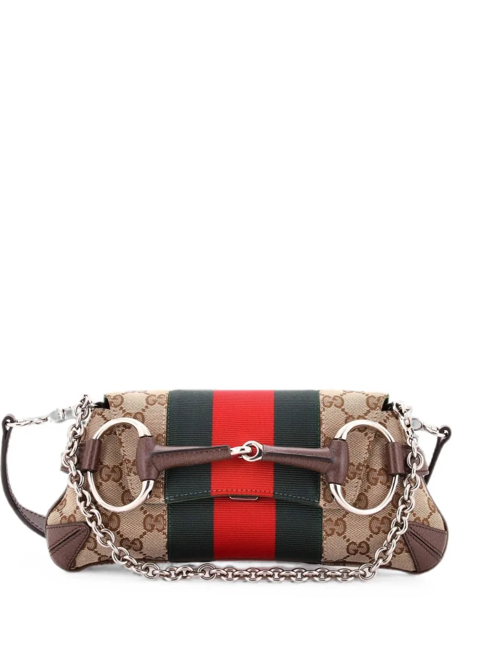 Horsebit NM Web Chain Clutch GG Canvas Small Shoulder Bag