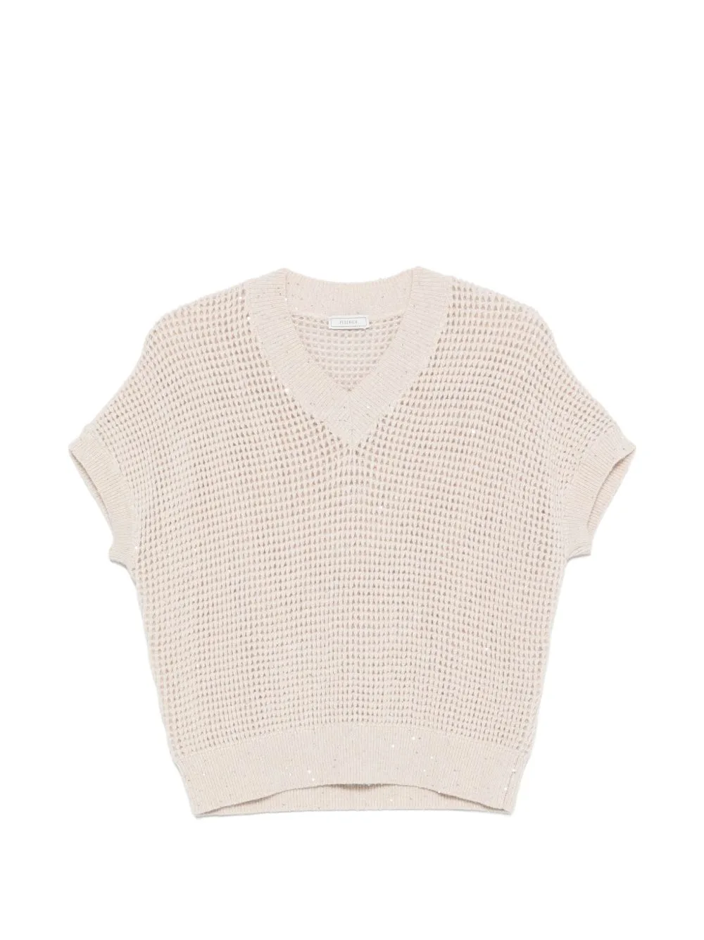 Sequin-Embellished Open-Knit Top