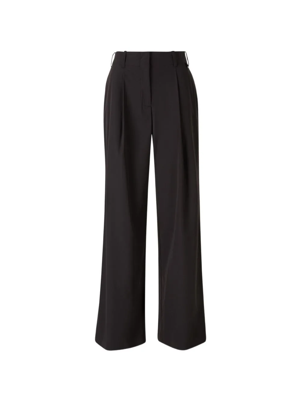 Pleated-Design Wide-Leg Trousers