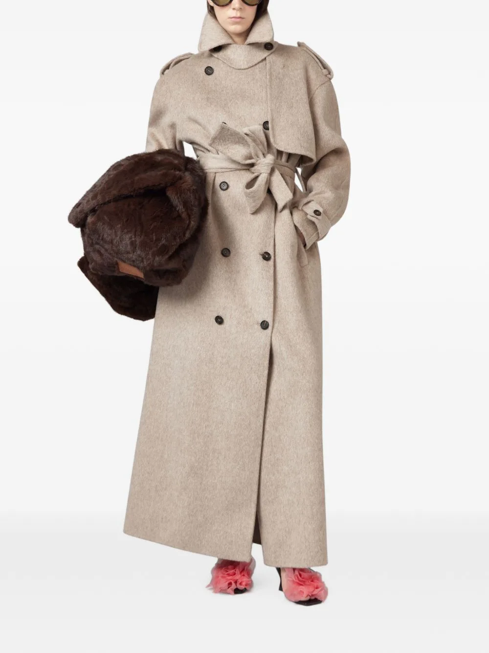 Double-Breasted Belted Coat