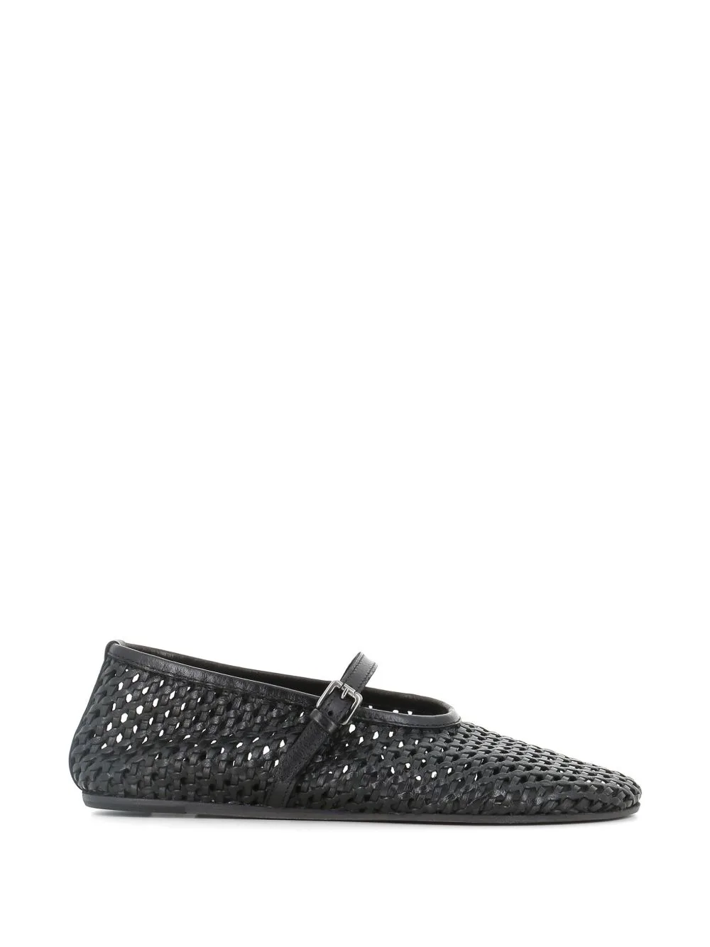 Woven Buckle Strap Ballet Flats