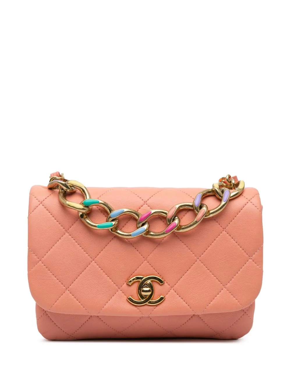 2021-2024 Small Lambskin Color Match Flap Satchel
