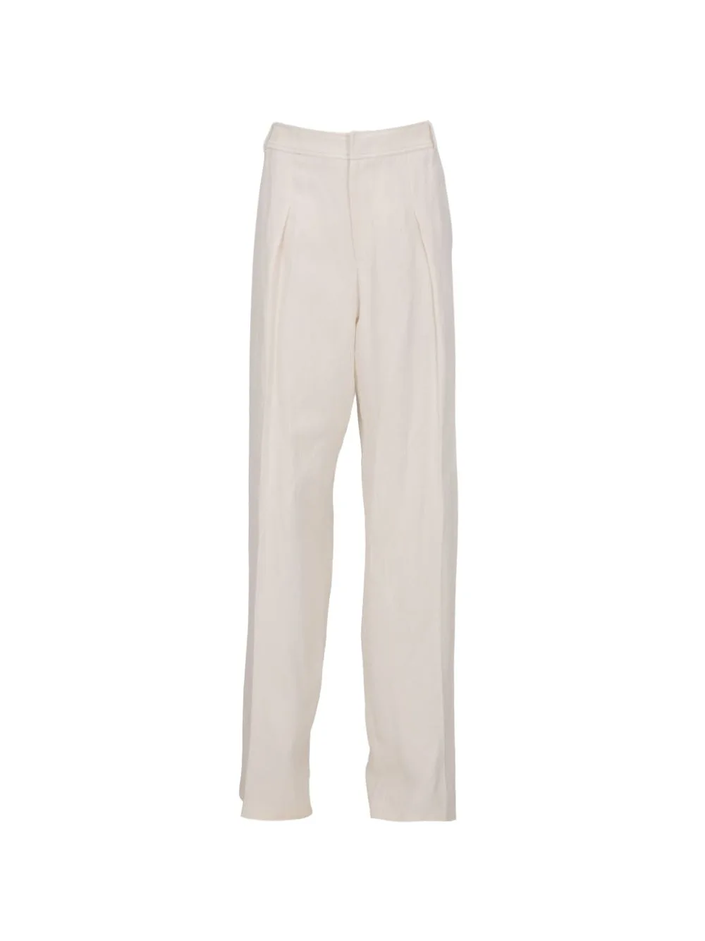 Pleated Straight-Leg Trousers