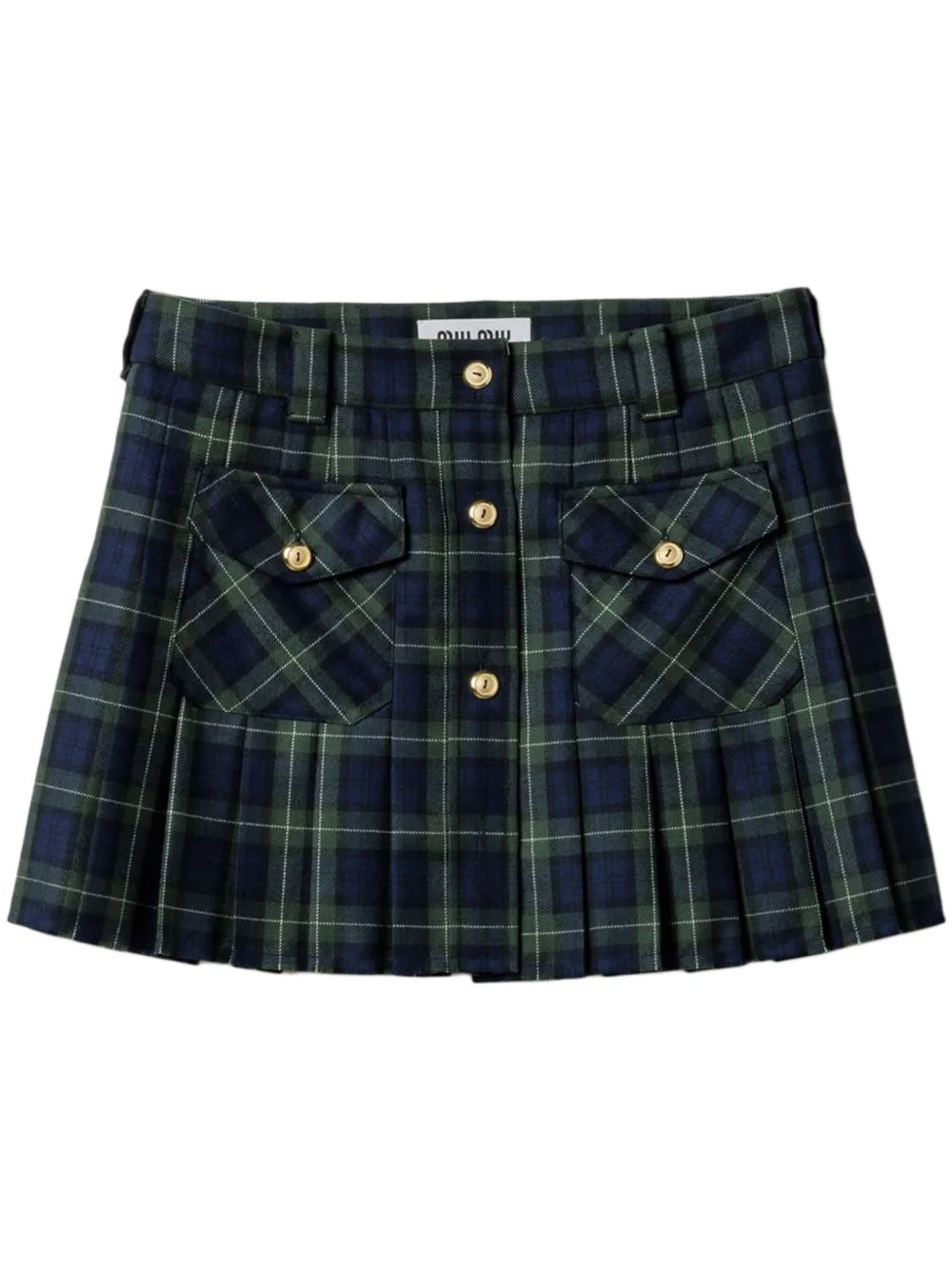Pleated Tartan Miniskirt