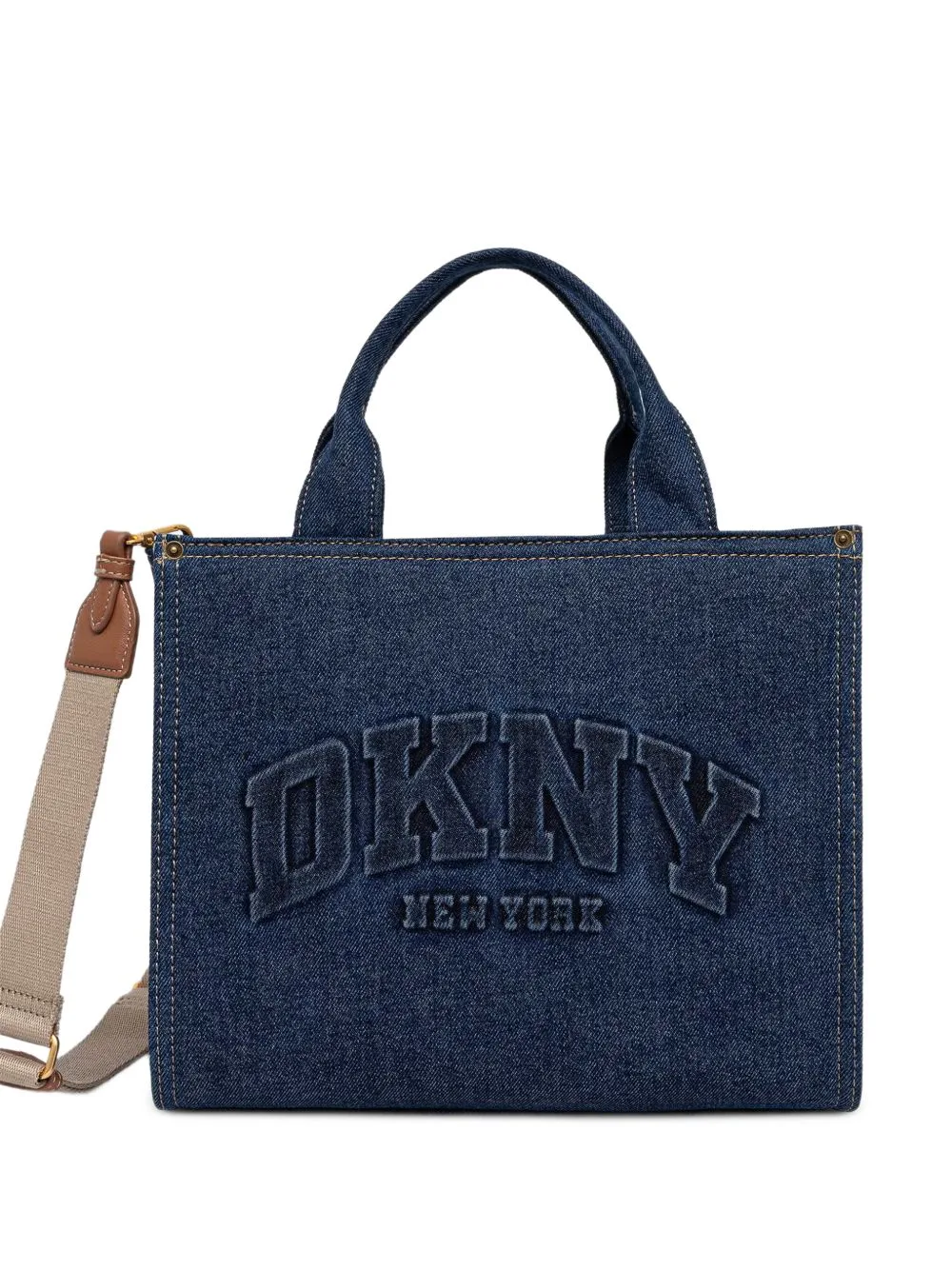 Logo-Embossed Denim Tote Bag