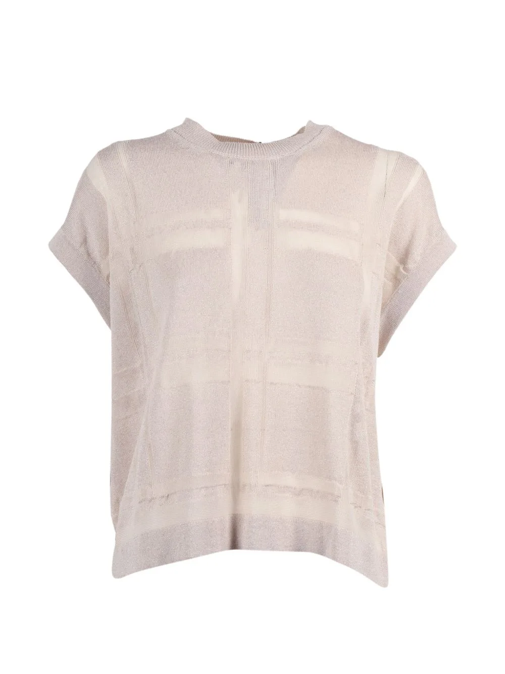 Check-Pattern Metallic-Thread Top