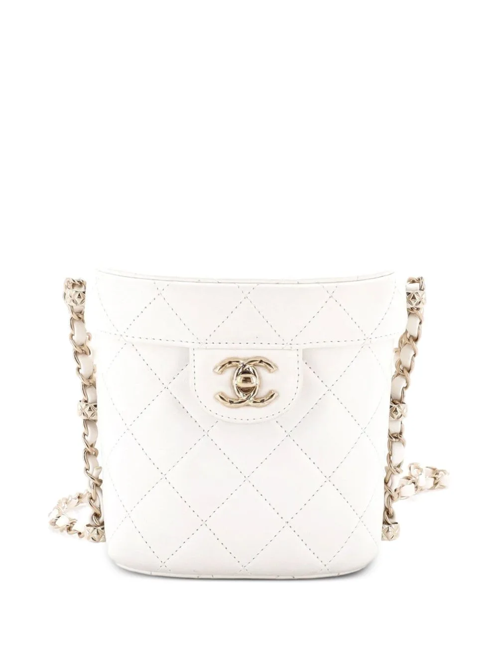 CC Box Vanity Case with Chain Quilted Lambskin Small Pouch