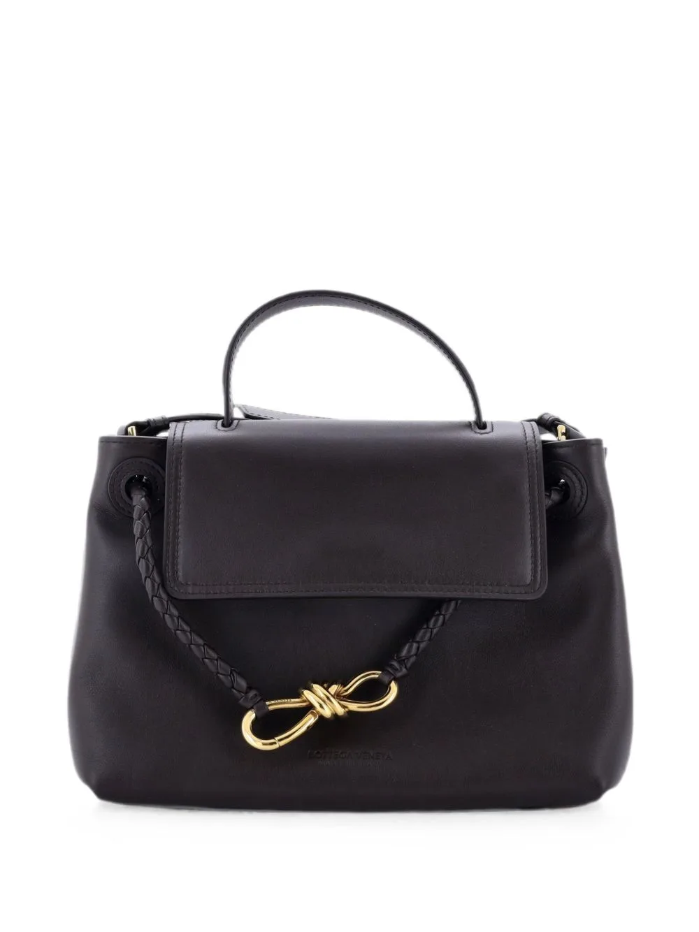 Ciao Ciao Top Handle Bag Leather with Intrecciato Detail Small Satchel