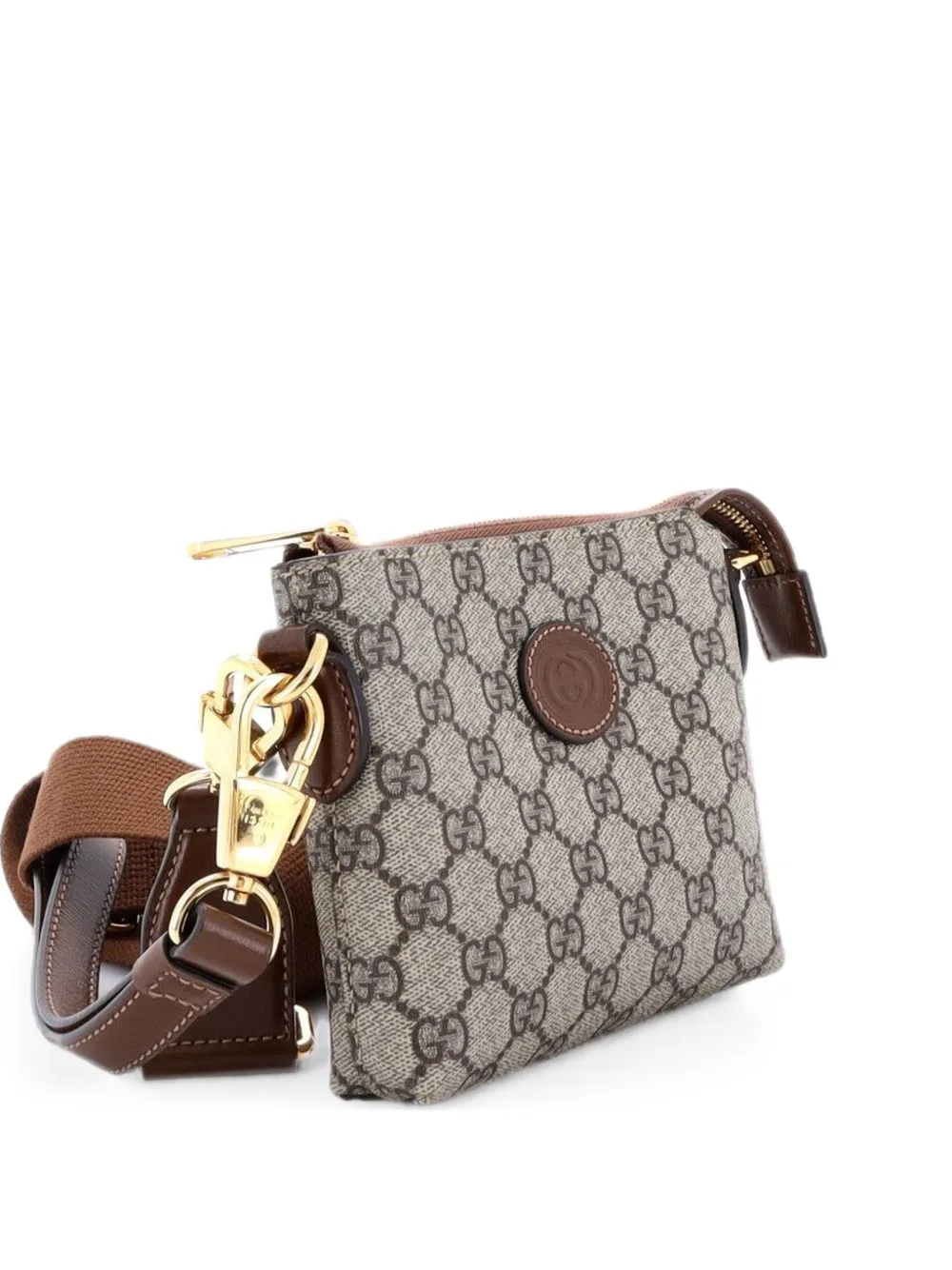 Interlocking G Patch Wristlet Messenger Bag GG Coated Canvas Mini Crossbody Bag