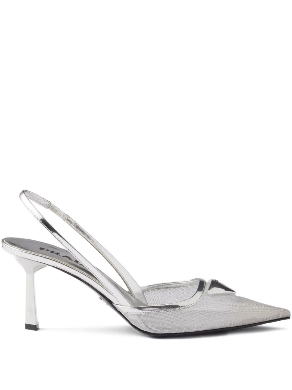 Mesh Fabric Slingback Pumps