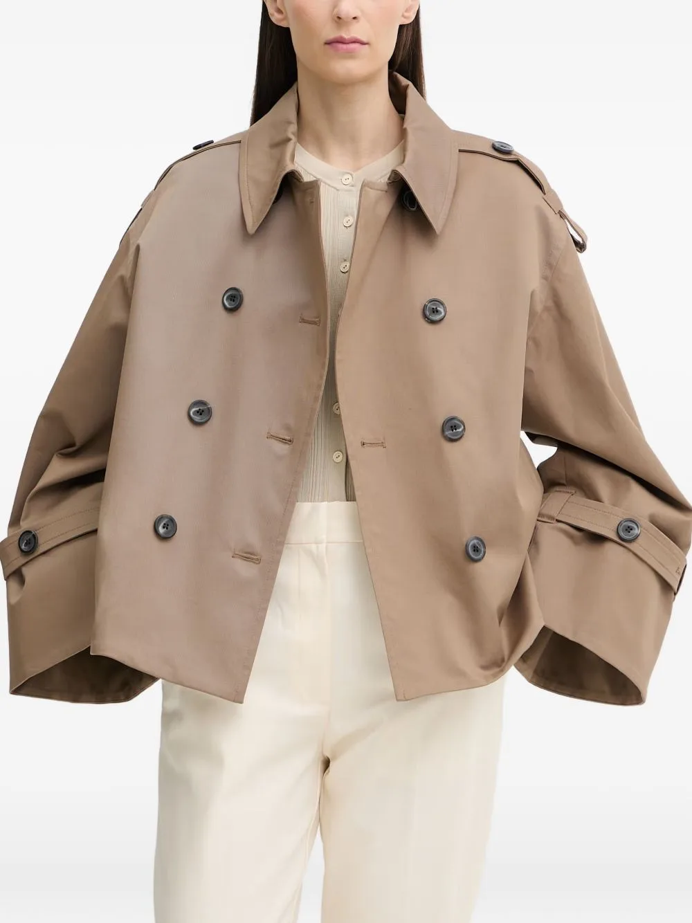 Double-Breasted Flared Coat