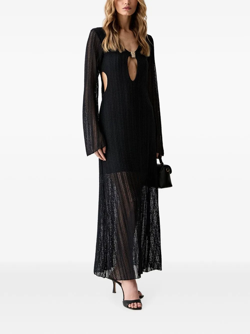 Cut-Out Open-Knit Maxi Dress