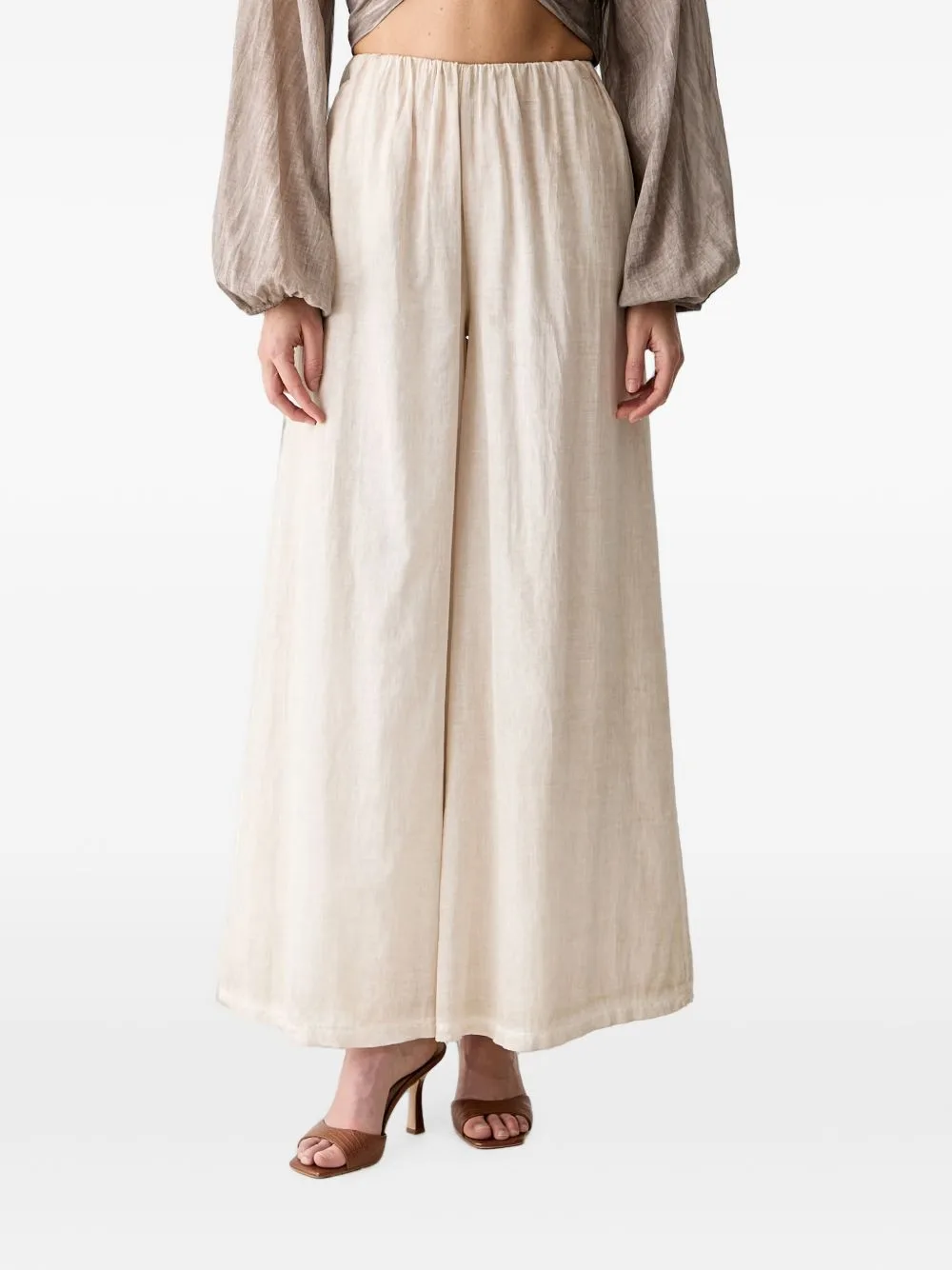 Elasticated-Waistband Palazzo Pants