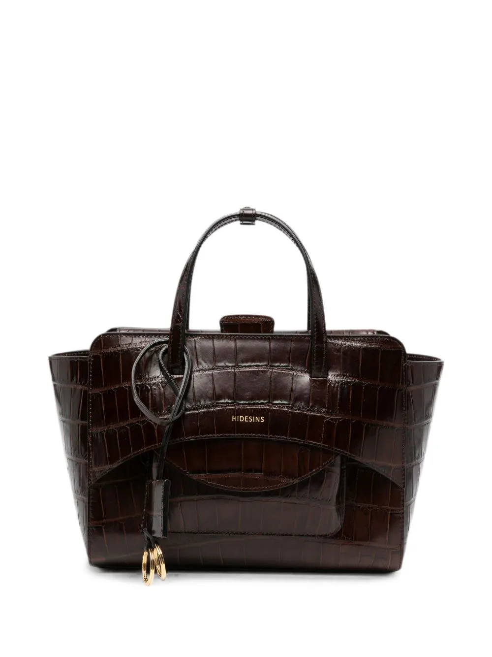 Flap M Croc-Effect Leather Tote Bag
