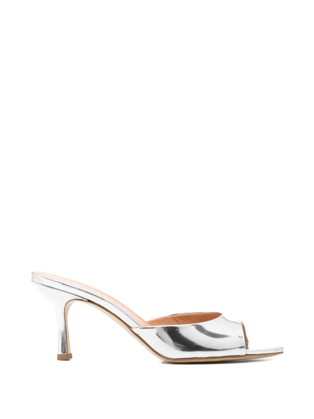 Metallic Open-Toe Mules