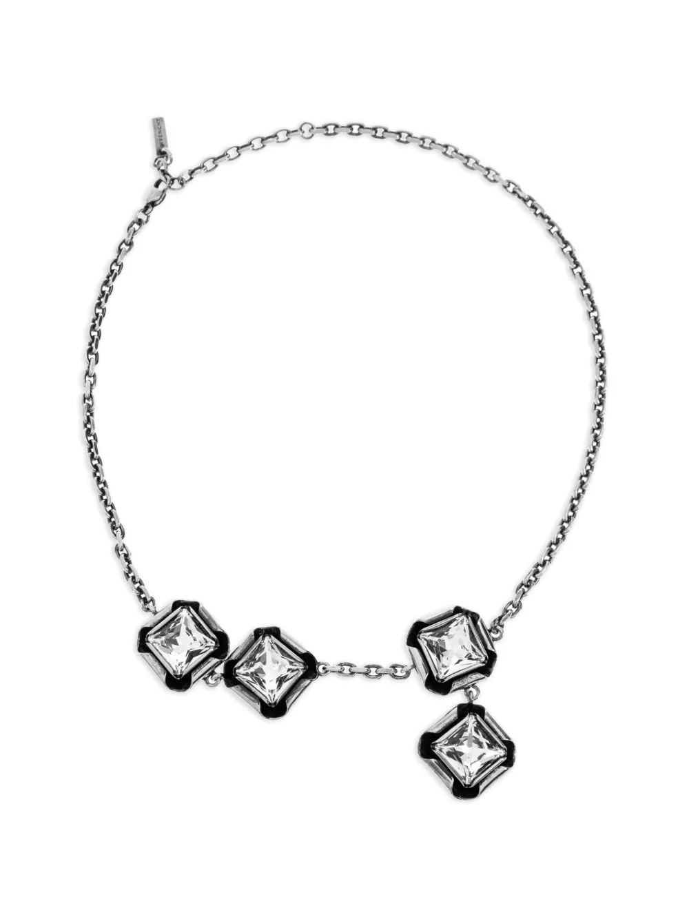 Crystal-Embellished Square-Cut Necklace