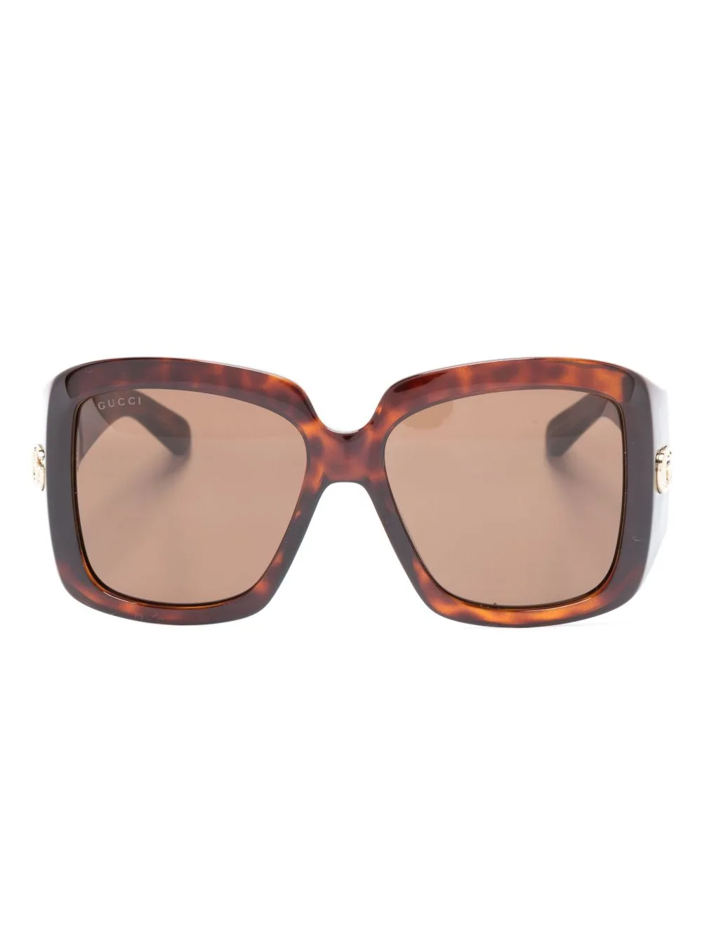 Tortoiseshell-Effect Oversized-Frame Sunglasses