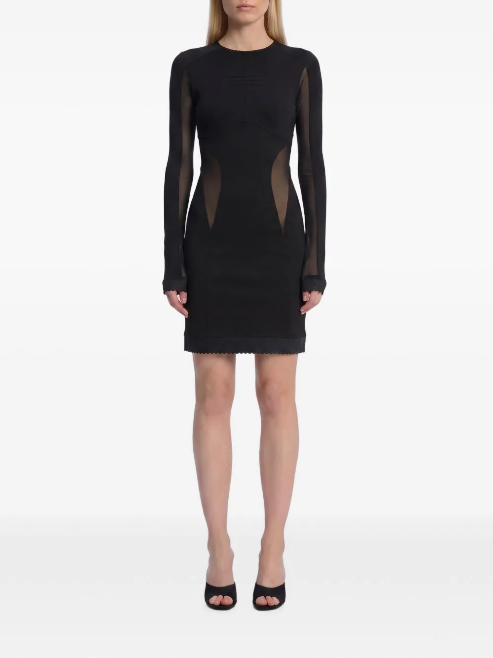 Mini Dress with Tulle Inserts