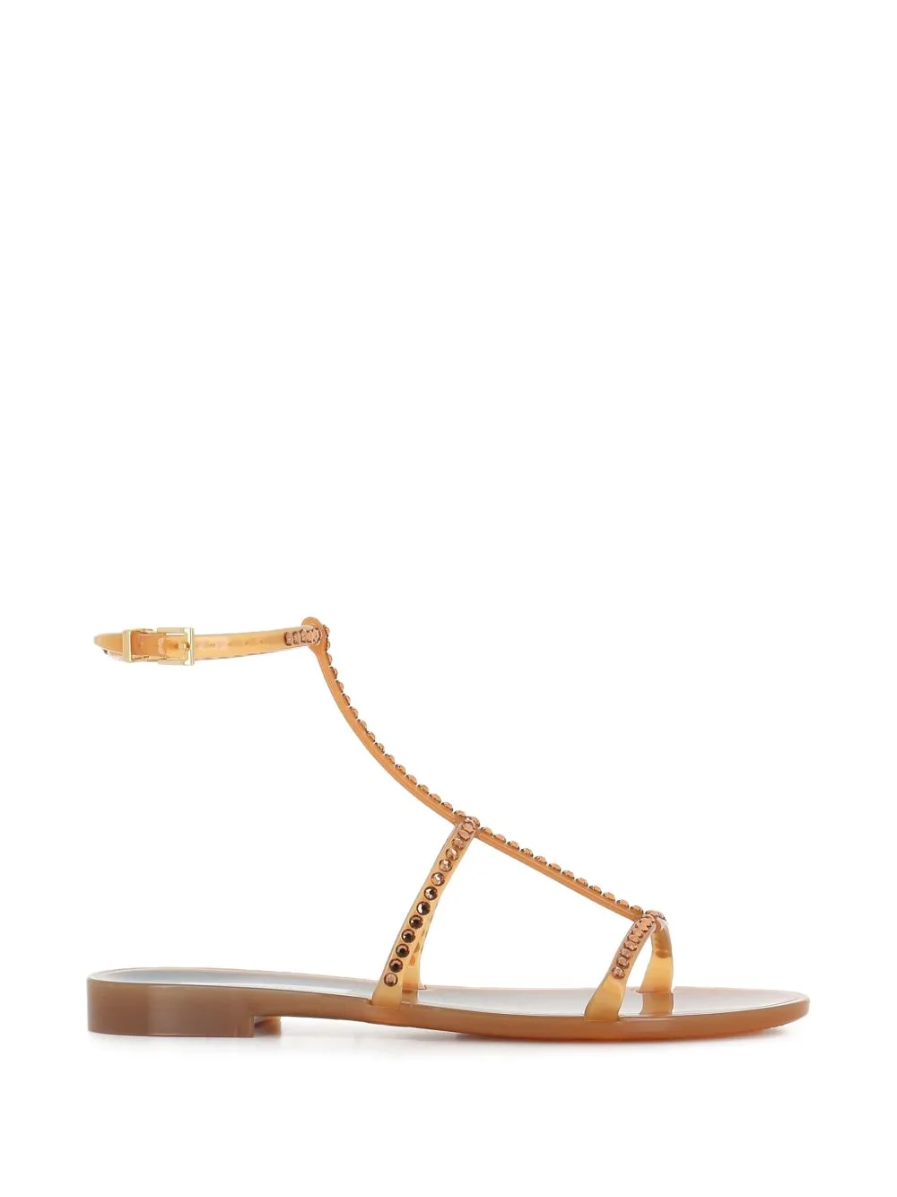 Crystal-Embellished Flat Sandals