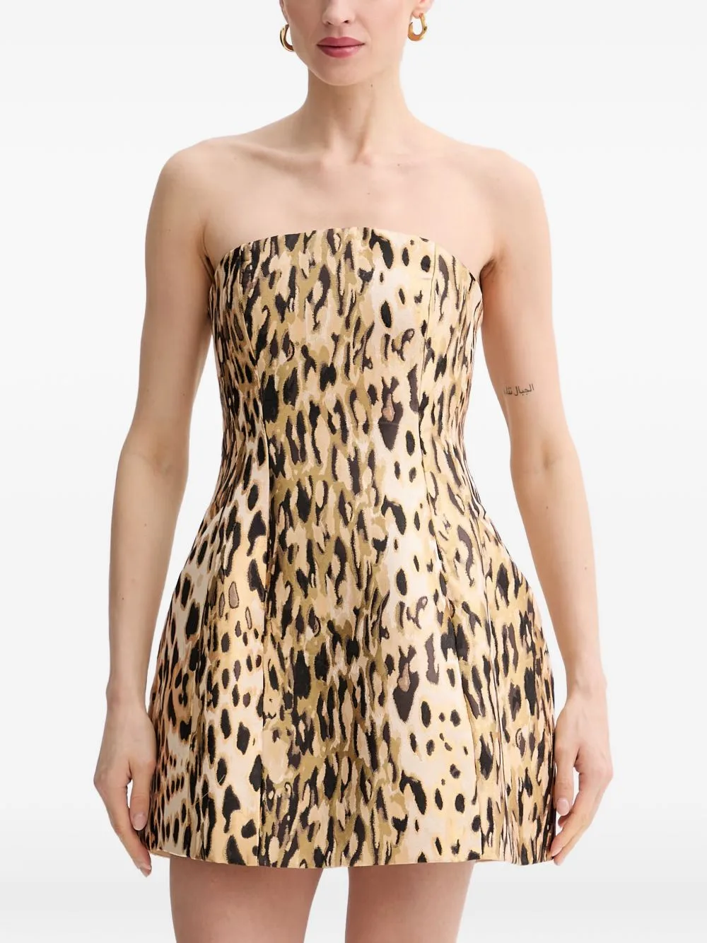 Florine Leopard-Print Strapless Mini Dress