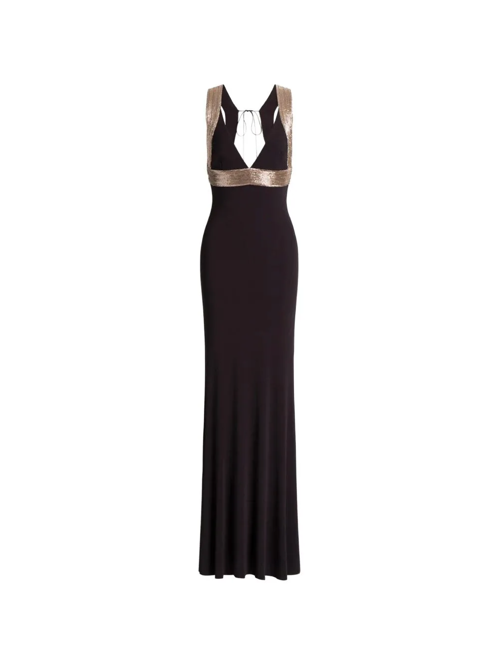 Sequin-Embellished V-Neck Maxi Dress