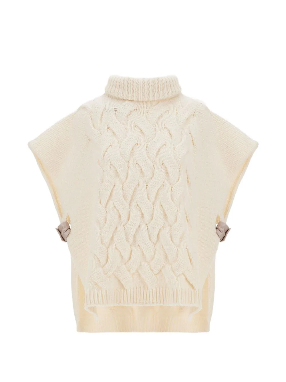 Resort Cable-Knit Turtleneck Cape