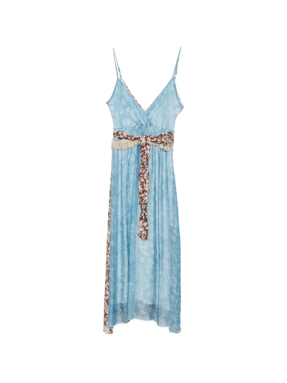 Paisley-Print Fringed Maxi Dress