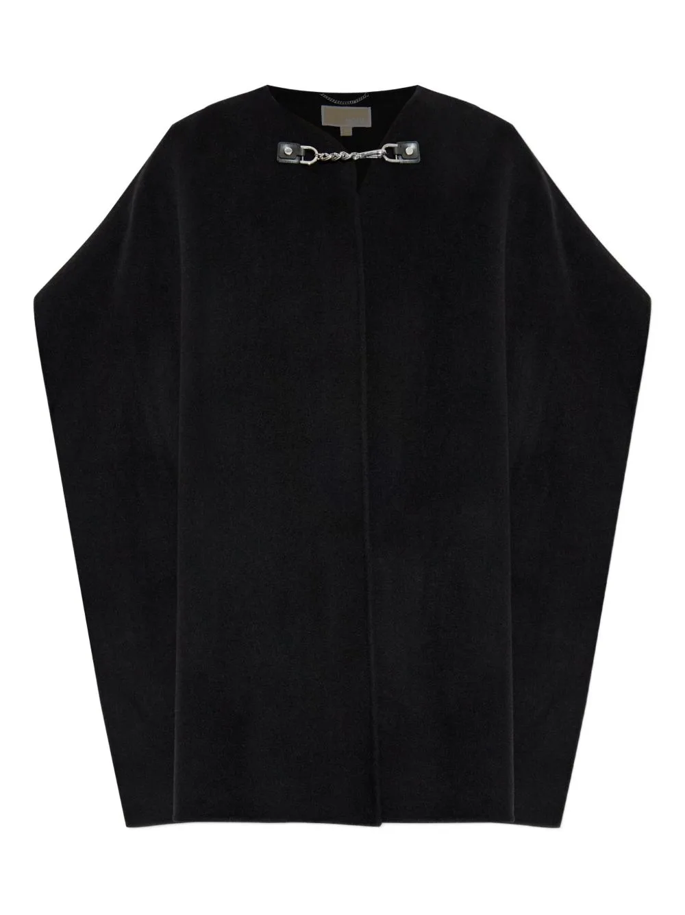 Chain-Trimmed Wool Cape