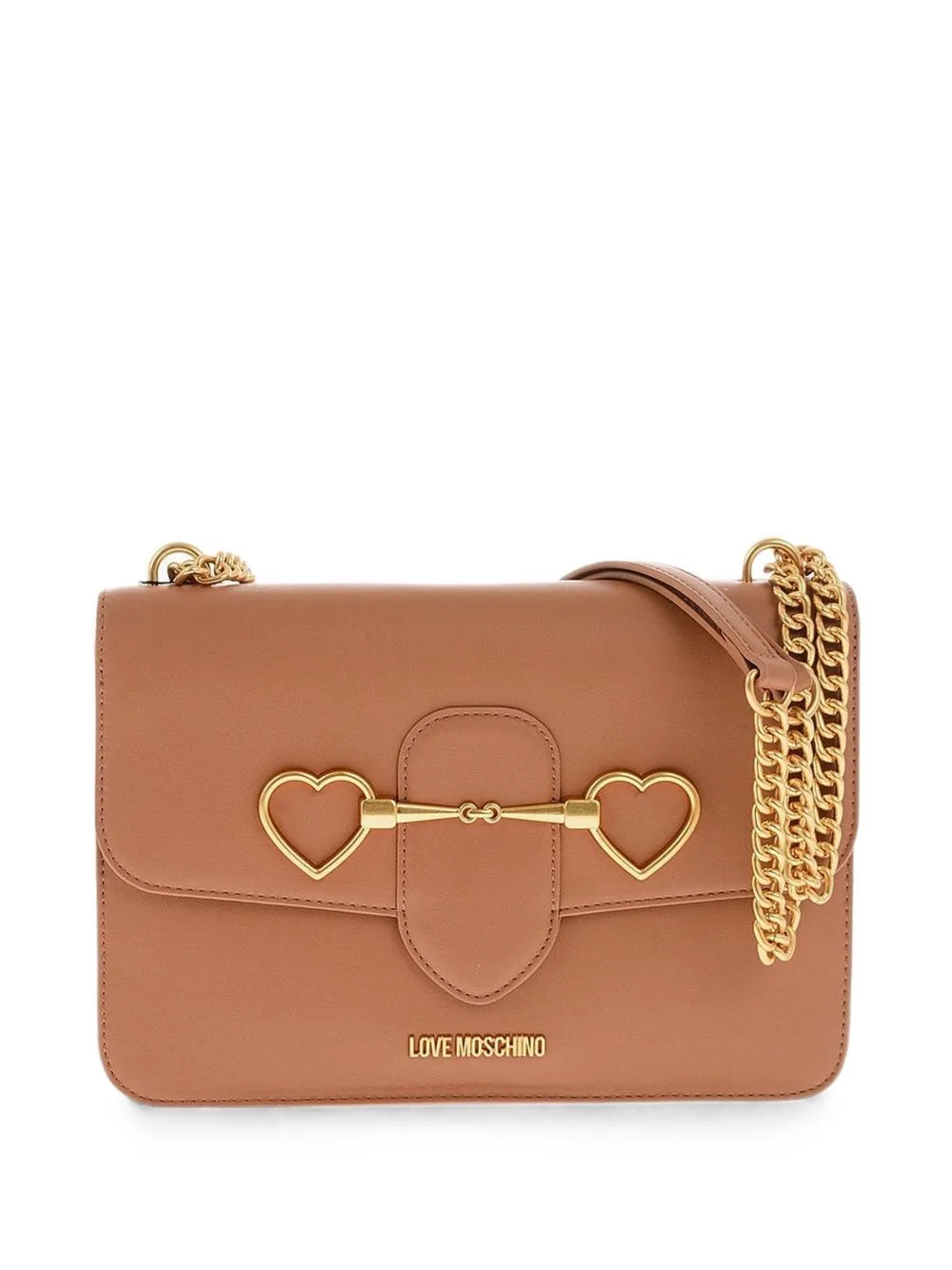 Heart-Motif Chain-Strap Shoulder Bag