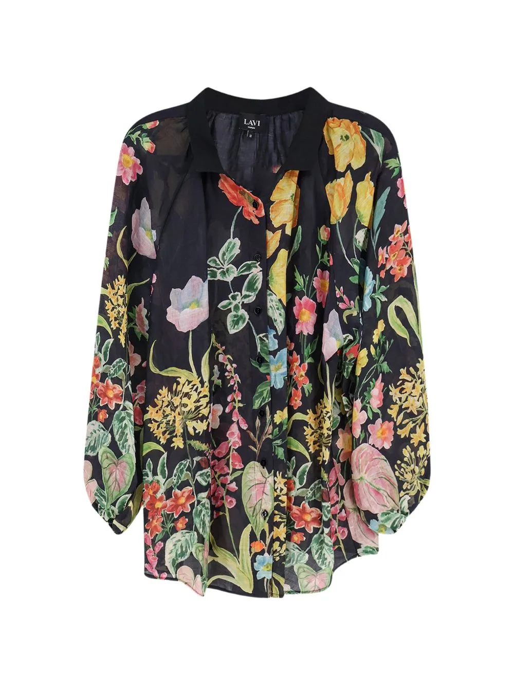 Afrodite Floral-Print Ramie Shirt