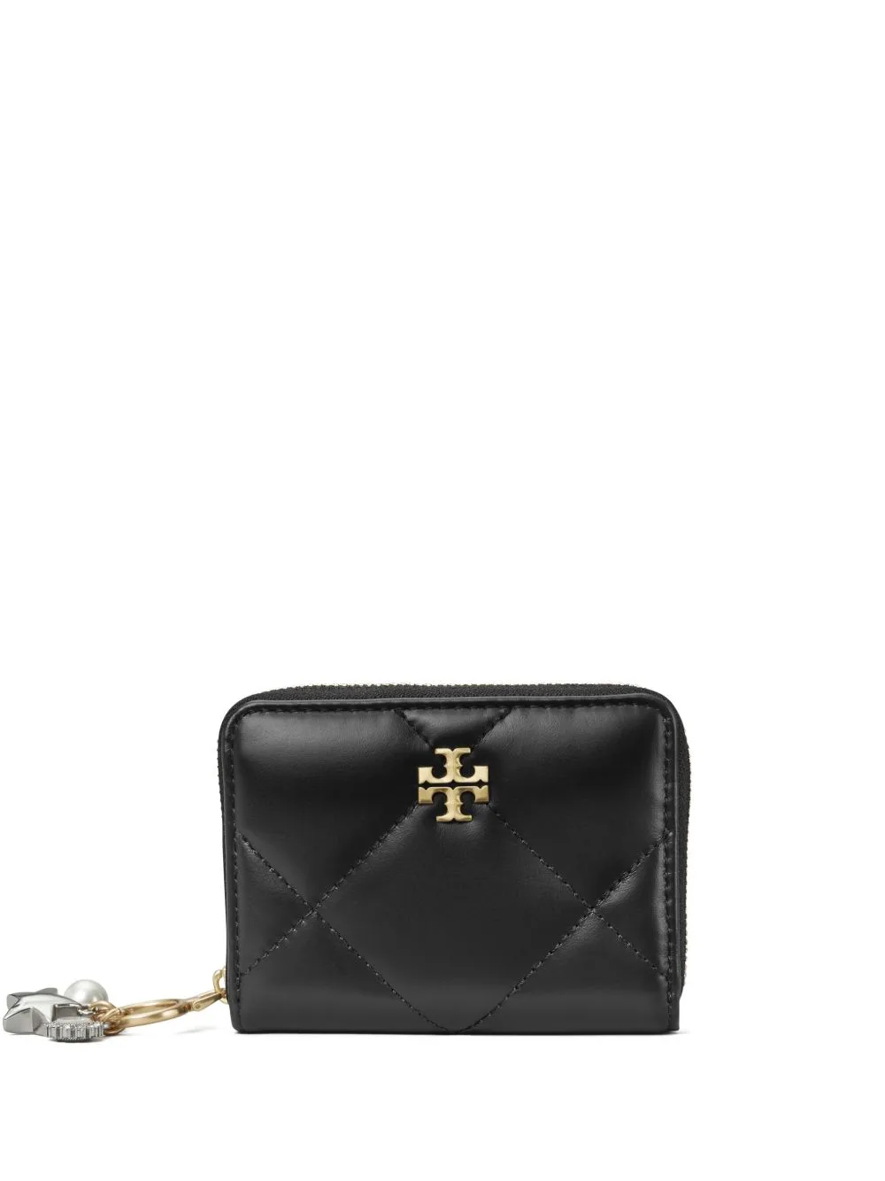 Small Kira Diamond Quilt Charm Zip-Around Wallet