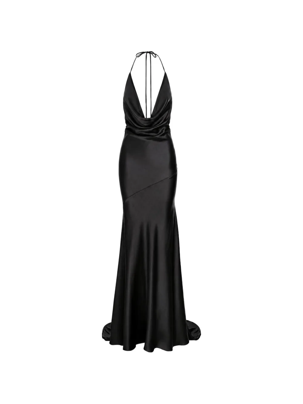 Cowl-Neck Halterneck Dress