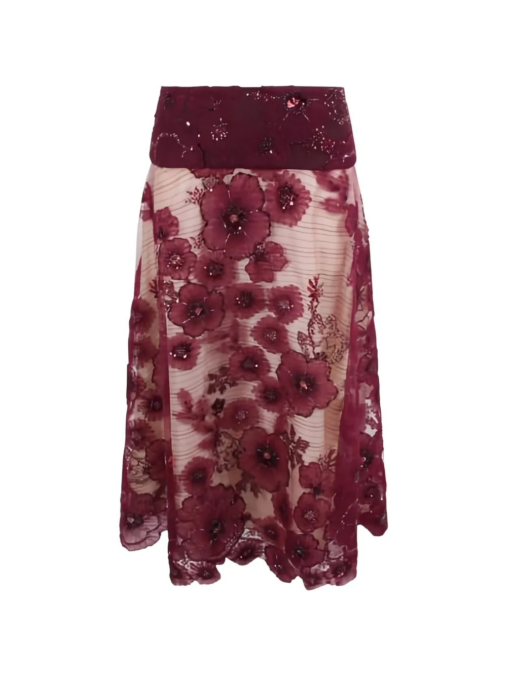 Sequin-Embellished Midi Skirt