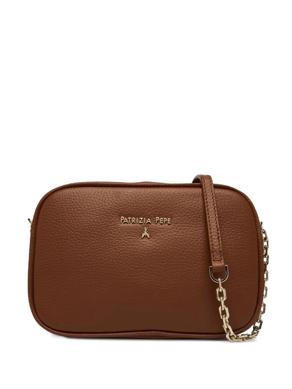 Logo-Lettering Leather Shoulder Bag