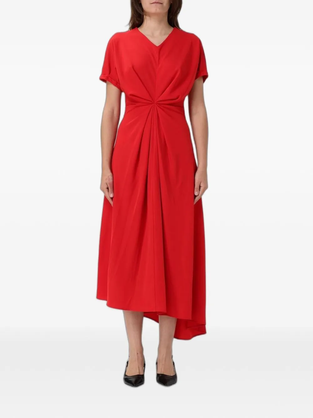 Twist-Detail Asymmetric Dress