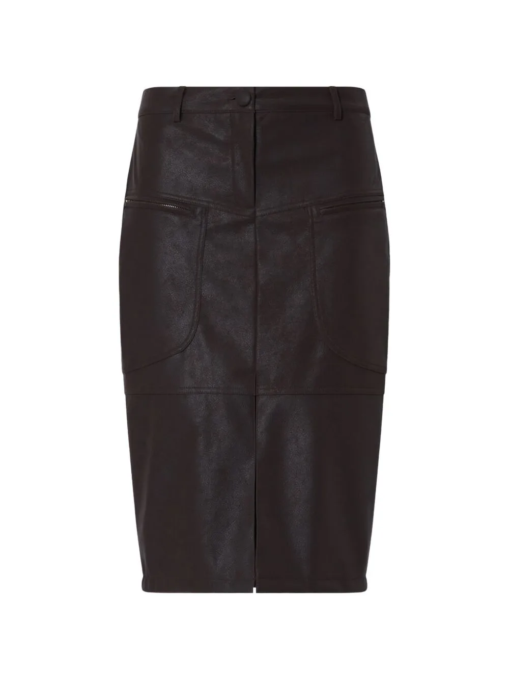 Midi Skirt in Coated Fabric