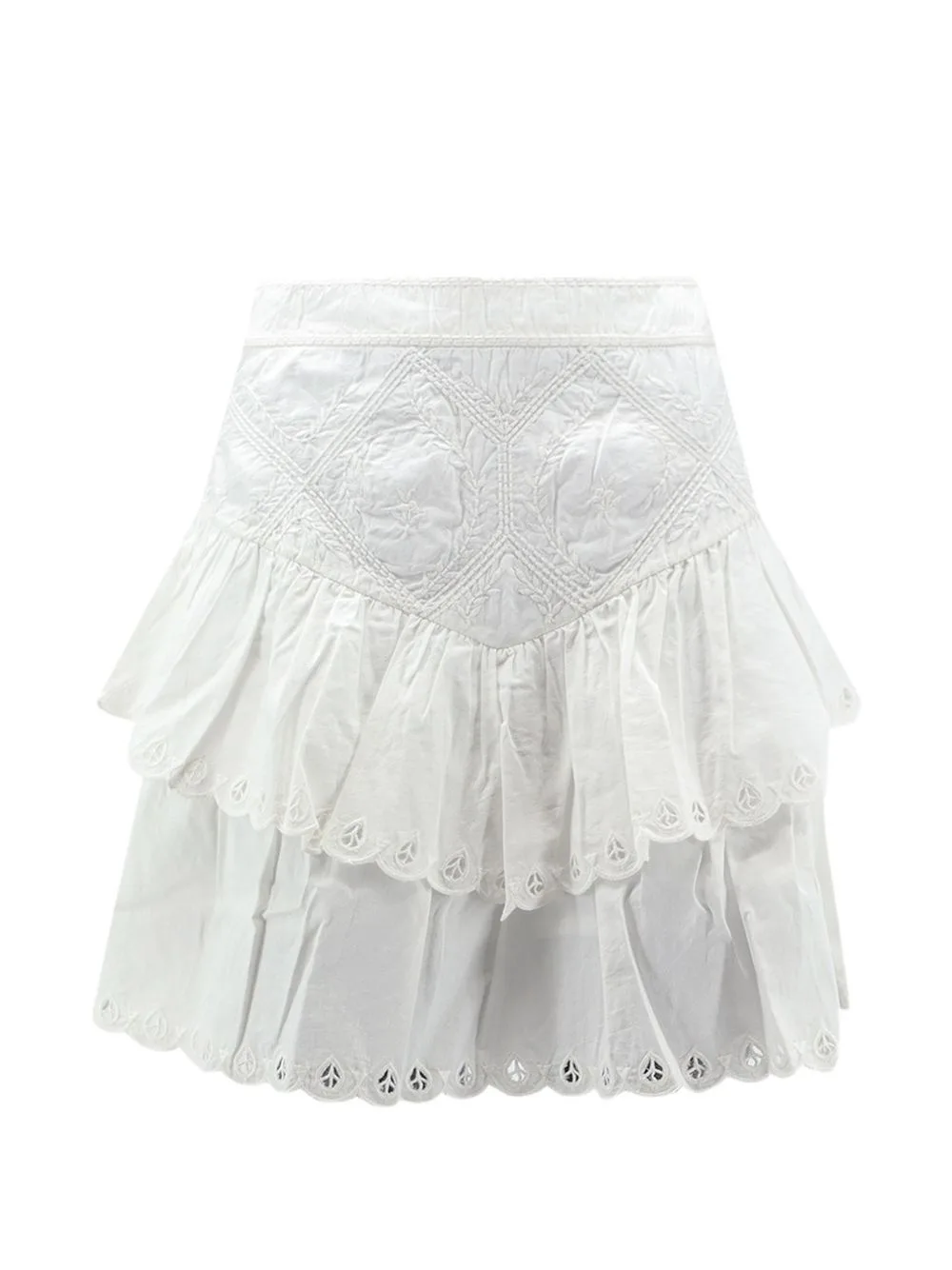 Sovena Embroidered Ruffled Skirt