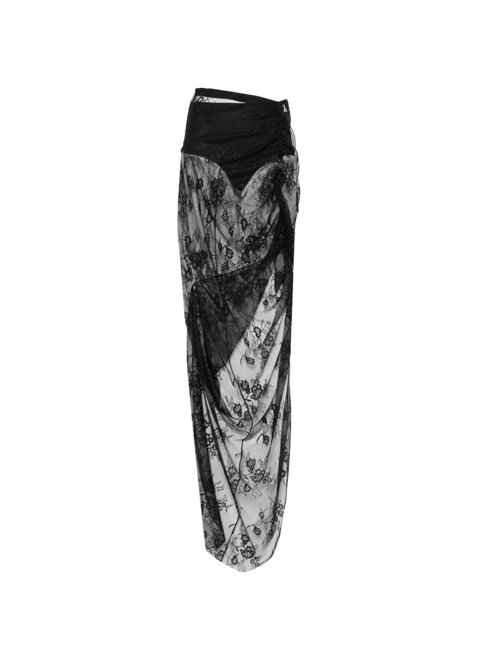 Asymmetric Lace Maxi Skirt