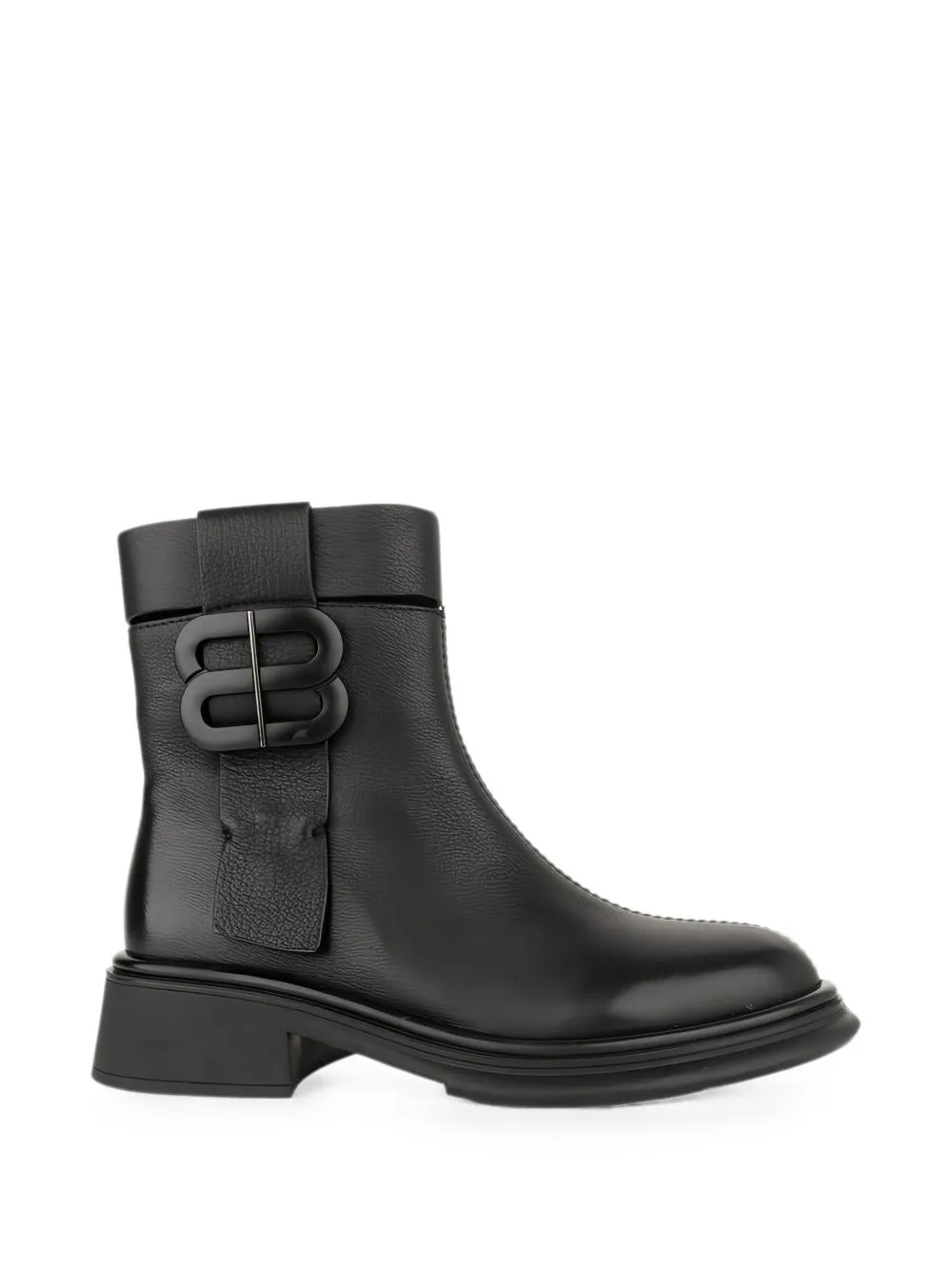 Buckle-Detail Leather Boots